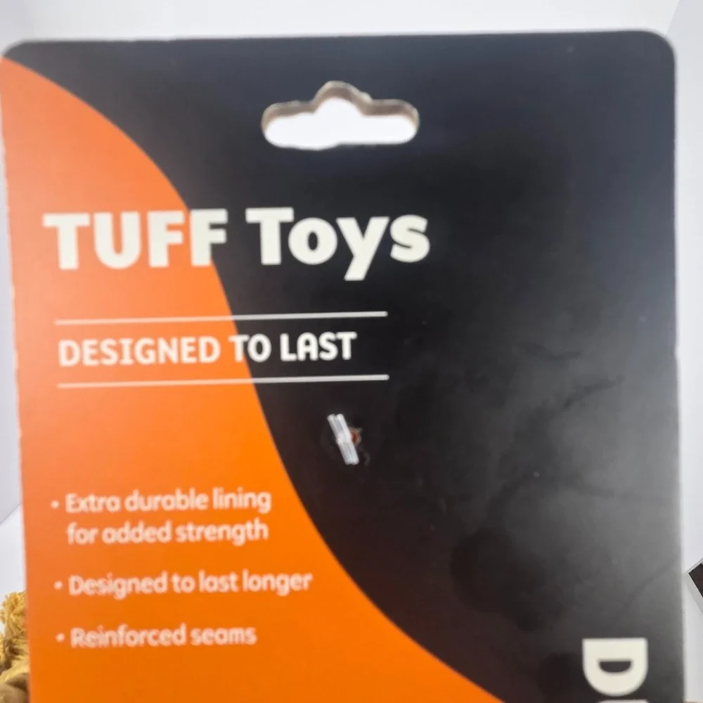 TUFF Toys Halloween Scarecrow Dog Toy 14 Inch Squeaky Durable Rope Plush Orange